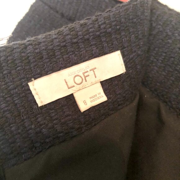 Ann Taylor Loft black/navy tweed mini skirt - Picture 3 of 4